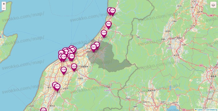 新潟県のイオンの店舗地図