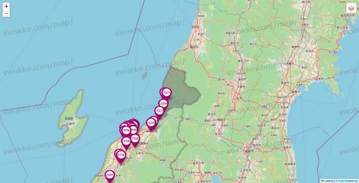 新潟県のイオンの店舗地図