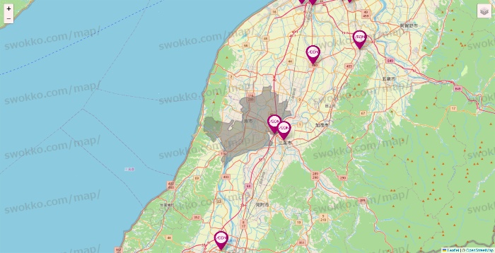 新潟県のイオンの店舗地図
