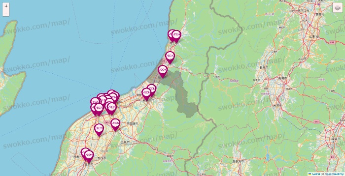 新潟県のイオンの店舗地図