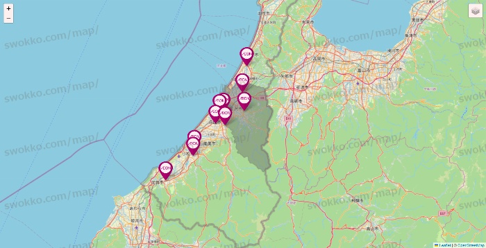 石川県のイオンの店舗地図