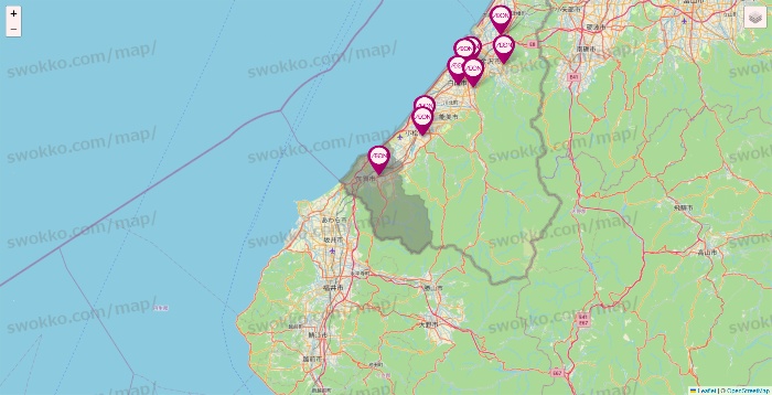 石川県のイオンの店舗地図