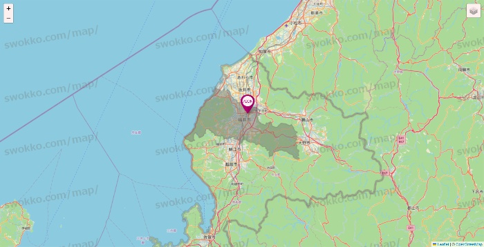 福井県のイオンの店舗地図