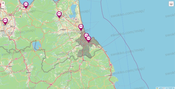 青森県のイオンの店舗地図