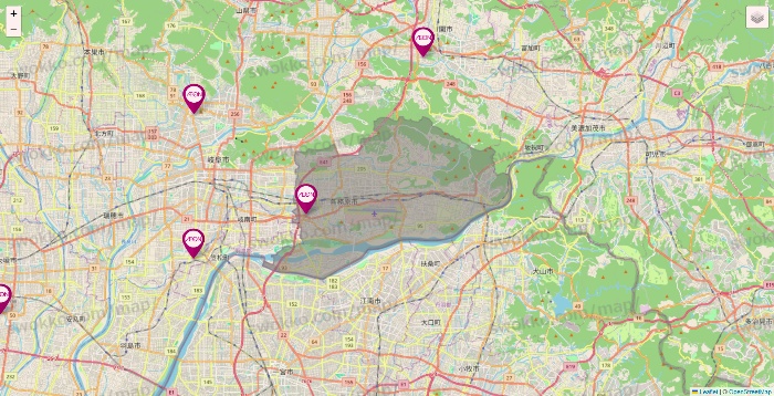 岐阜県のイオンの店舗地図