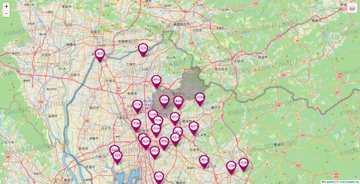 愛知県のイオンの店舗地図