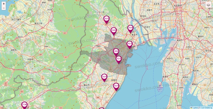 三重県のイオンの店舗地図