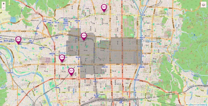 京都府のイオンの店舗地図