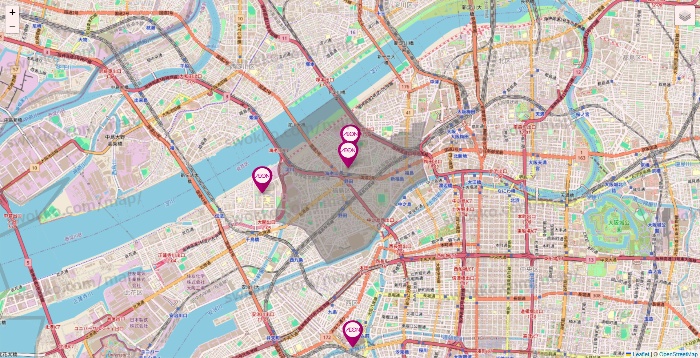 大阪府のイオンの店舗地図