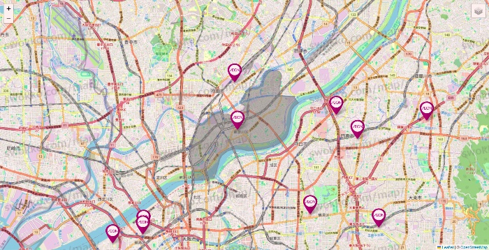 大阪府のイオンの店舗地図