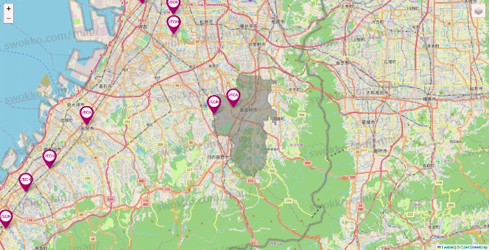 大阪府のイオンの店舗地図