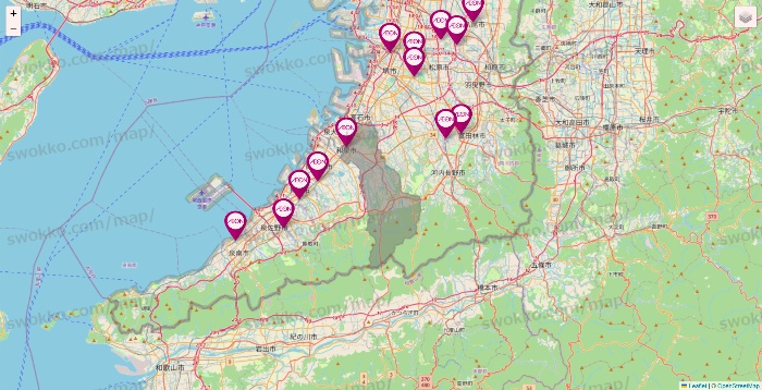 大阪府のイオンの店舗地図