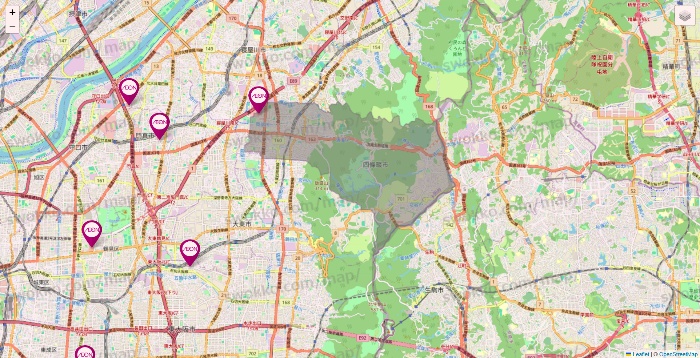 大阪府のイオンの店舗地図
