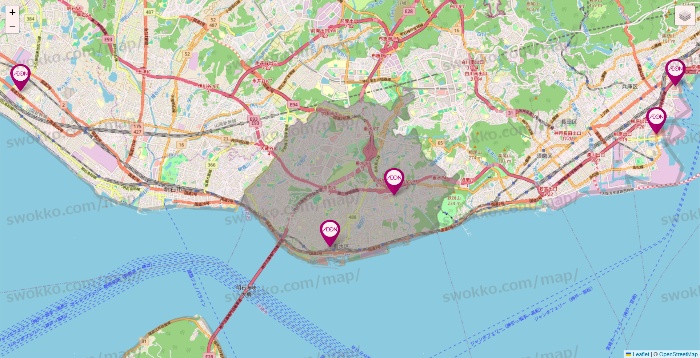 兵庫県のイオンの店舗地図