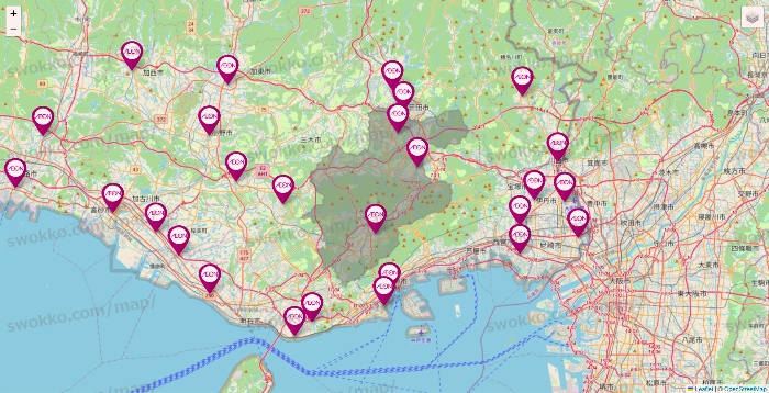 兵庫県のイオンの店舗地図