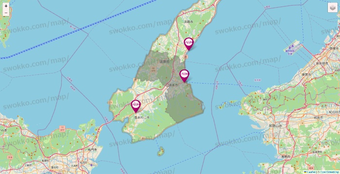 兵庫県のイオンの店舗地図