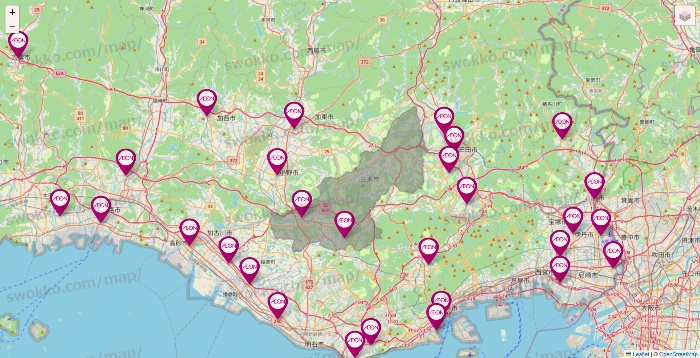 兵庫県のイオンの店舗地図