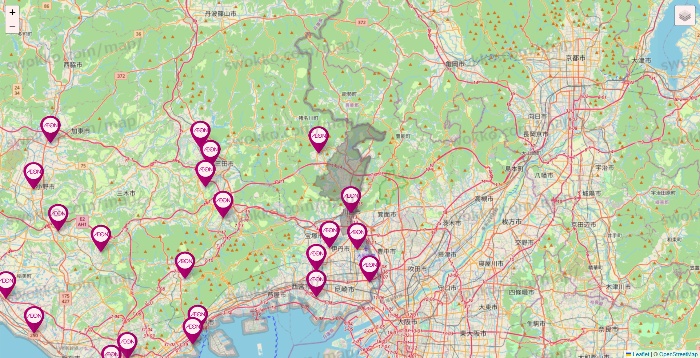 兵庫県のイオンの店舗地図