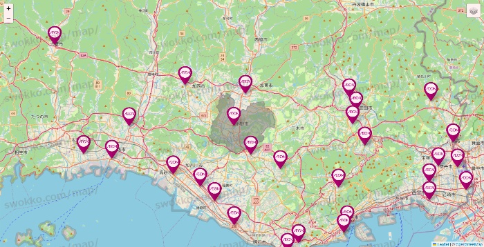 兵庫県のイオンの店舗地図