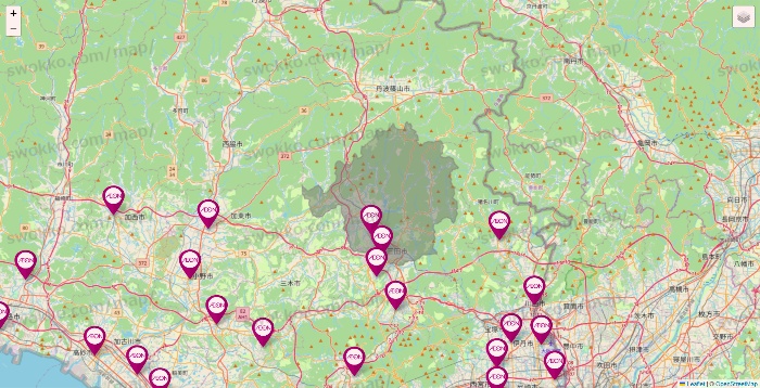 兵庫県のイオンの店舗地図