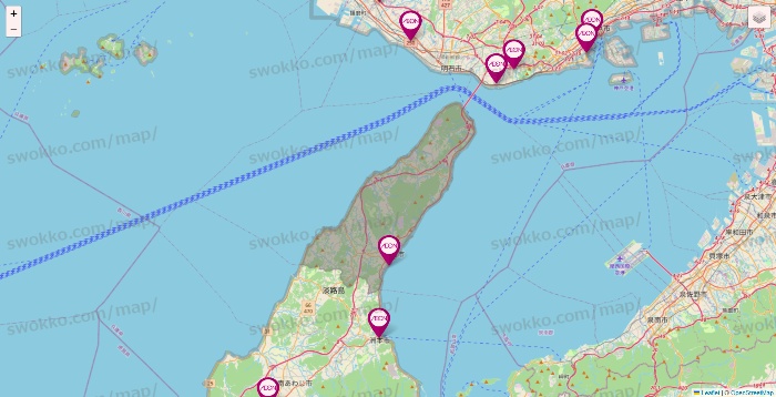 兵庫県のイオンの店舗地図