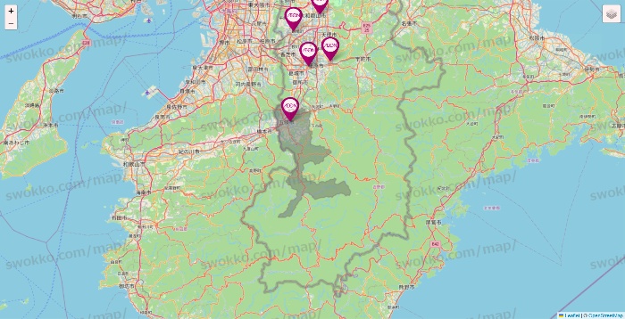 奈良県のイオンの店舗地図