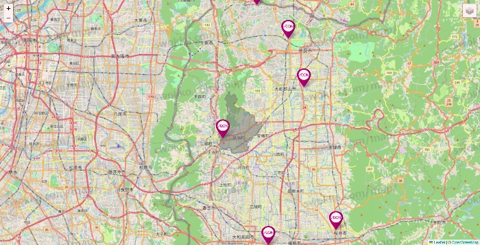 奈良県のイオンの店舗地図