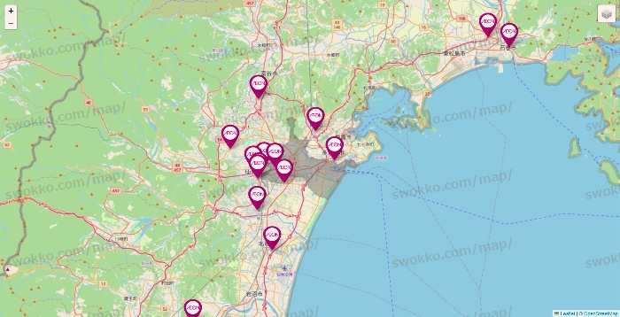 宮城県のイオンの店舗地図