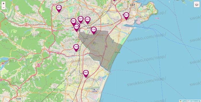 宮城県のイオンの店舗地図