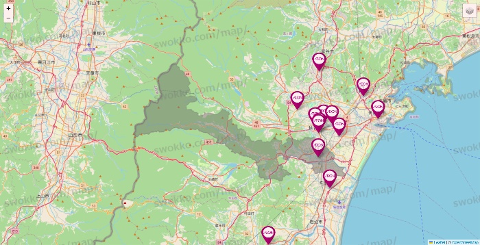 宮城県のイオンの店舗地図