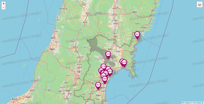 宮城県のイオンの店舗地図