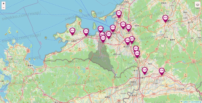 福岡県のイオンの店舗地図