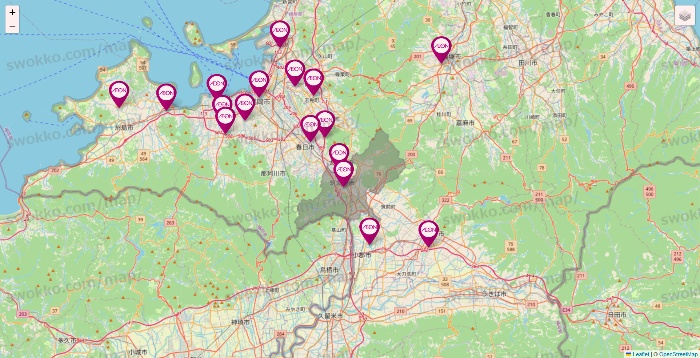 福岡県のイオンの店舗地図