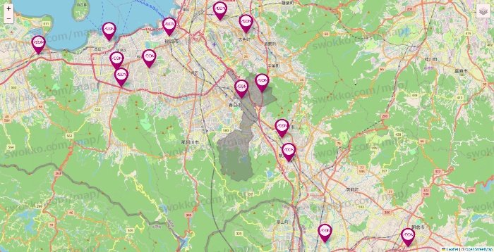 福岡県のイオンの店舗地図