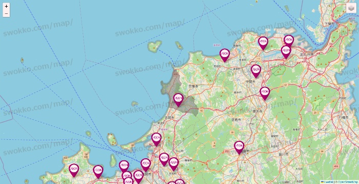 福岡県のイオンの店舗地図