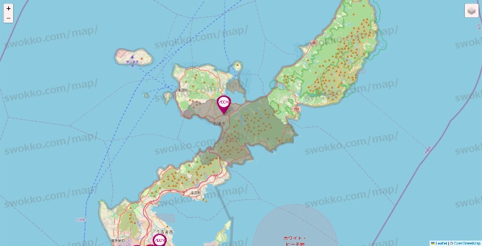 沖縄県のイオンの店舗地図