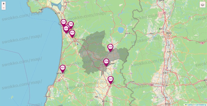 秋田県のイオンの店舗地図