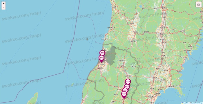 山形県のイオンの店舗地図