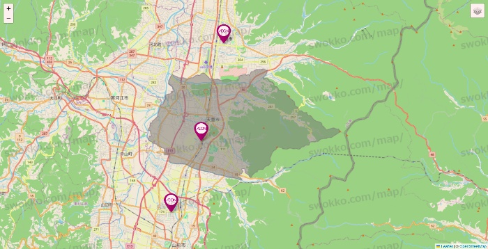 山形県のイオンの店舗地図