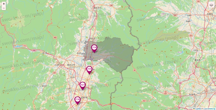 山形県のイオンの店舗地図