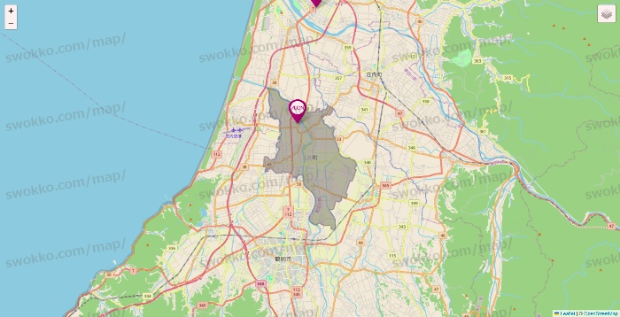 山形県のイオンの店舗地図