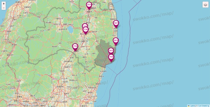 福島県のイオンの店舗地図