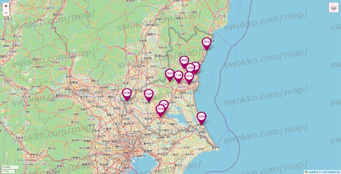茨城県のイオンの店舗地図