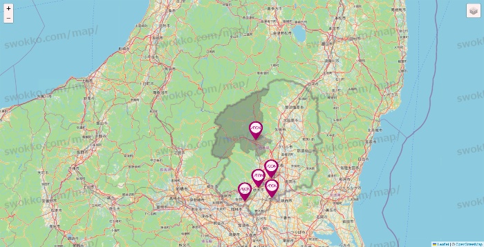 栃木県のイオンの店舗地図