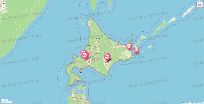 北海道の愛の家の店舗地図