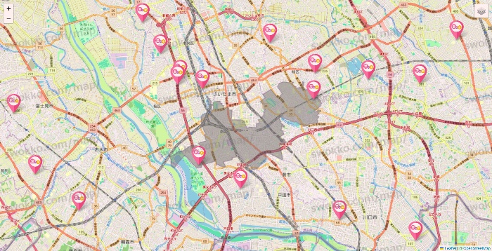 埼玉県の愛の家の施設地図