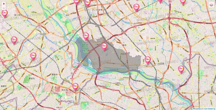 埼玉県の愛の家の施設地図
