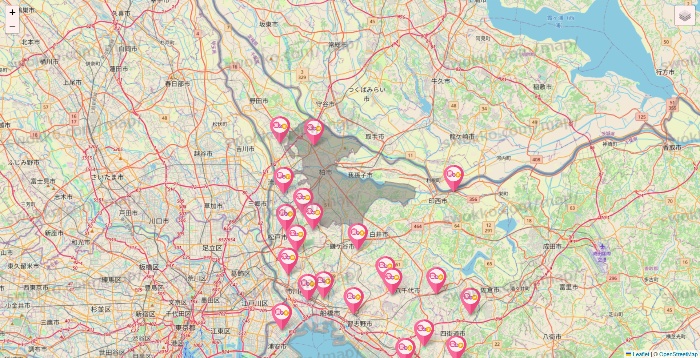 千葉県の愛の家の施設地図