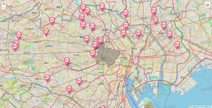 東京都の愛の家の施設地図