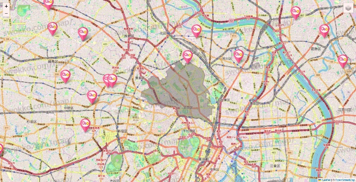 東京都の愛の家の施設地図